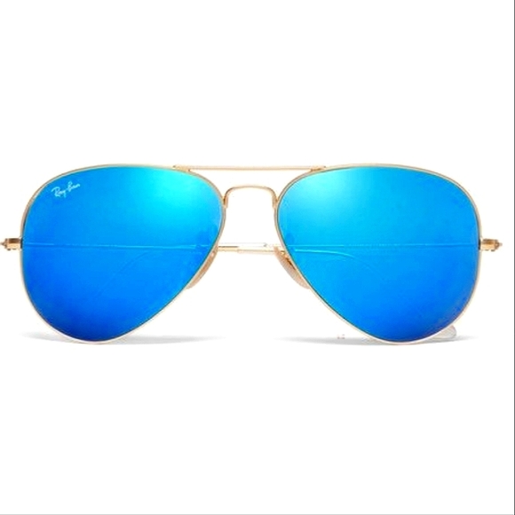 RayBan (Store Display) Aviator Reflective Blue Lens RB3025 Mirror - Picture 1 of 12